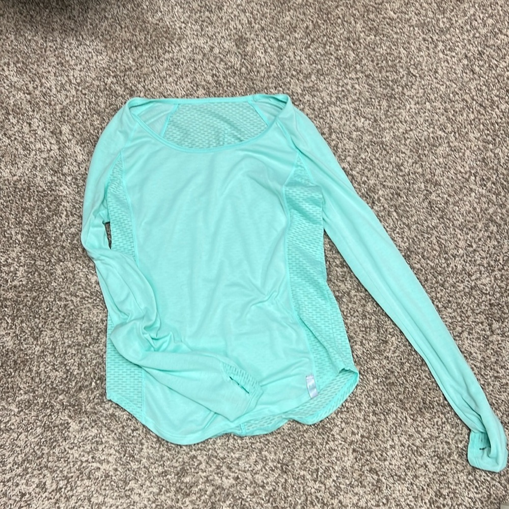 Mint under armour running long sleeve shirt